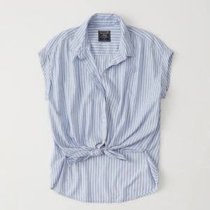 Abercrombie & Fitch Womens Short-Sleeve Tie-Front